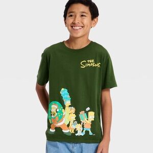Boys' The Simpsons Christmas Oversized Short Sleeve Graphic T-Shirt -‎ Green